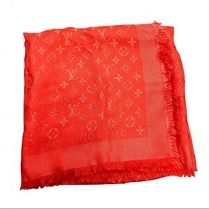 Louis Vuitton Red Monogram Shawl Scarf